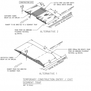 Temporary Construction Entry and Exit Sediment Trap Detail CAD block preview