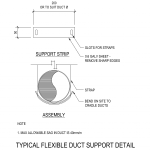 Typical Flexible Duct Support Detail CAD block preview