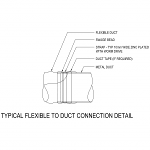 Typical Flexible To Duct Connection Details CAD block preview