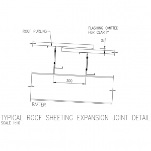 Typical Roof Sheeting Expansion Joint Detail CAD block preview