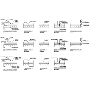 Typical Concrete Driveway Sections CAD block preview