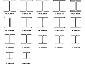 UP Bearing Pile - Cross Sections CAD block preview