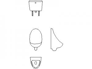 Urinal - Type 3 CAD block preview