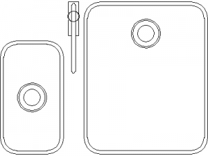 Kitchen Sink CAD block preview