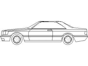Mercedes Benz - Side View CAD block preview