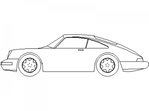 Porsche - Side Elevation CAD block preview