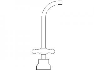 Tap with spout CAD block preview