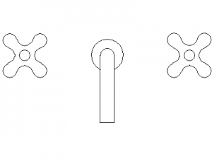 Tap with spout - plan CAD block preview