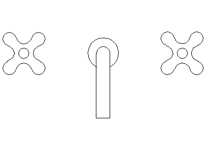 Tap with spout - plan – free CAD block preview