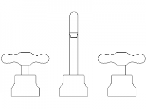 Tap set and spout CAD block preview