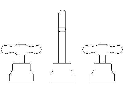 Tap set and spout – free CAD block preview