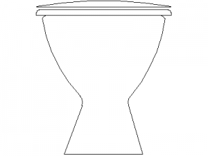 Toilet (WC) - Front View CAD block preview