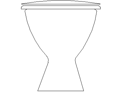 Toilet (WC) - Front View – free CAD block preview