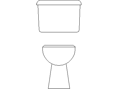 Toilet (WC) - Front View – free CAD block preview