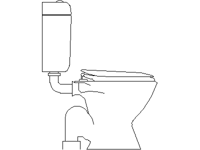 Toilet (WC) - Side View – free CAD block preview