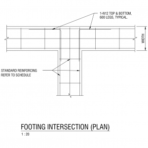 Footing Intersection - Plan CAD block preview