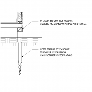 OTTER Stirrup Post Support - Screw Pile CAD block preview