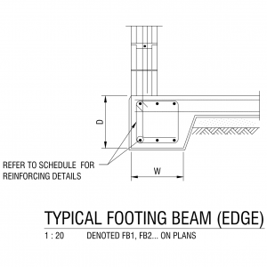 Typical Footing Beam - Edge CAD block preview