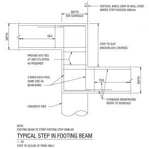 Typical Step in Footing Beam CAD block preview