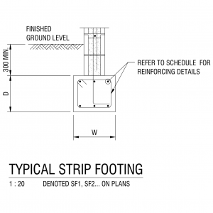 Typical Strip Footing CAD block preview