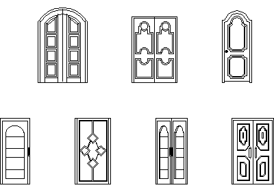 Feature Entry Door Collection - Elevations – free CAD block preview