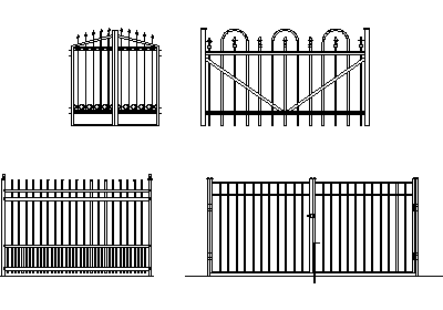 Feature Entry Gates Collection - Elevations – free CAD block preview