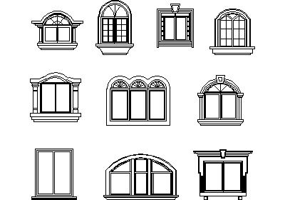 Feature Windows Collection - Elevations – free CAD block preview