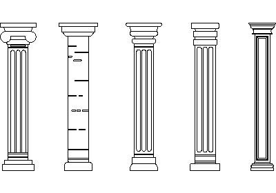 Greco-Roman Column Collection - Elevations – free CAD block preview