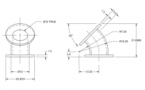 P8-5 draw elbow pipe and flanges exercise CAD block preview