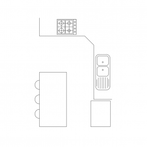 A Kitchen Floor Plan CAD block preview