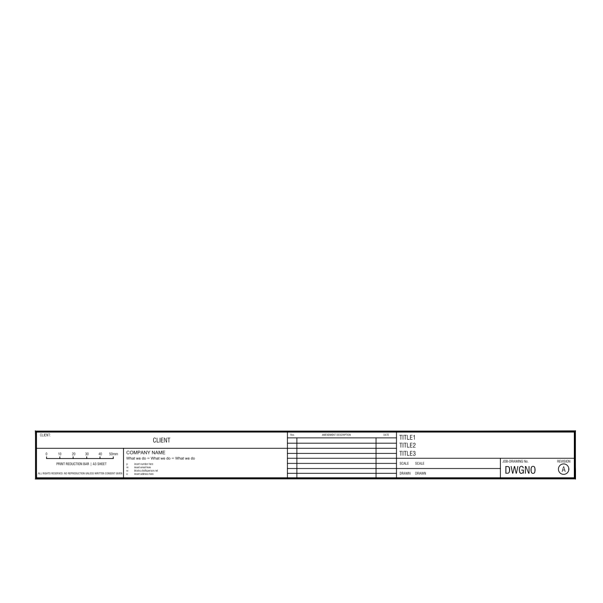 Titleblock A3 Borderless – free CAD block preview