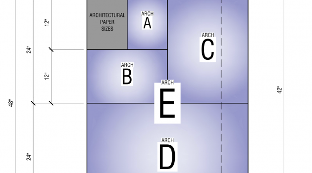 ANSI and ANSI Architectural Paper Sizes - Visualization CAD block preview