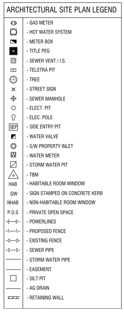 Architectural Site Plan Legend CAD block preview