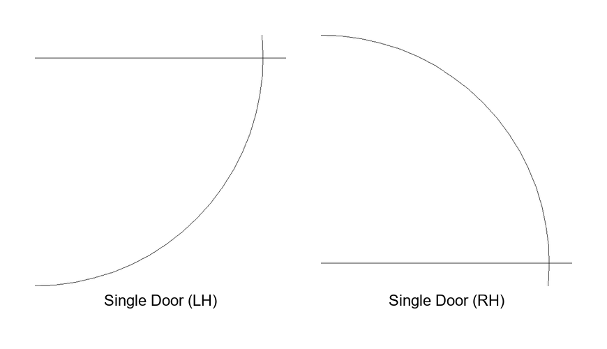 18in Single Doors - Left and Right Hand (Plan) – free CAD block preview