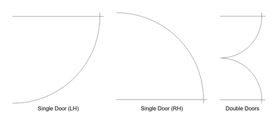 4ft Door Blocks - Single and Double (Plan) CAD block preview