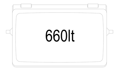 660 Litre Plastic Rubbish Bin - Plan View CAD block preview