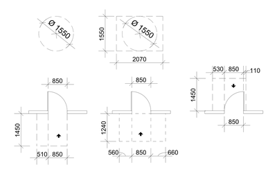 AS 1428.1-2009 Accessibility Clearance Zones and Dimensions CAD block preview