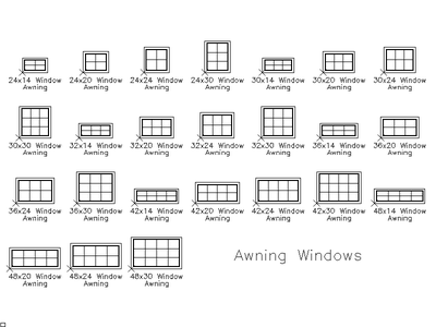 Awning Windows CAD block preview