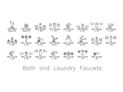 Bath and Laundry Faucets CAD block preview