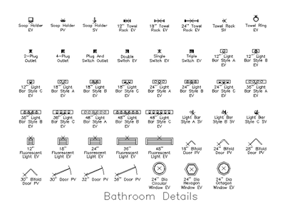 Bathroom Accessories and Details CAD block preview