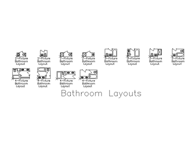 Bathroom Layouts - Plan CAD block preview