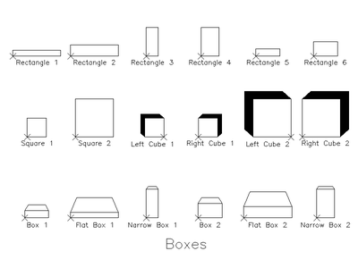 Boxes CAD block preview