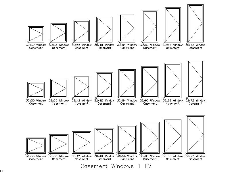 Casement Windows - Set 1 – free CAD block preview