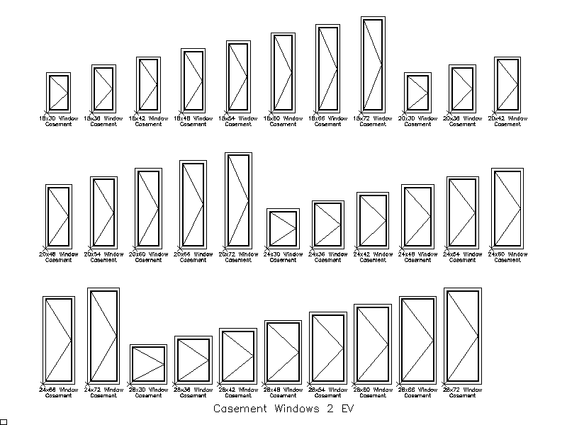 Casement Windows - Set 2 – free CAD block preview