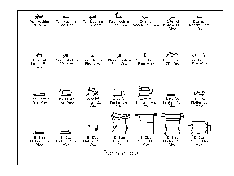 Computer Peripherals – free CAD block preview
