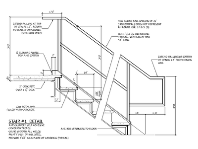 Concrete Filled Metal Pan Stair Detail CAD block preview