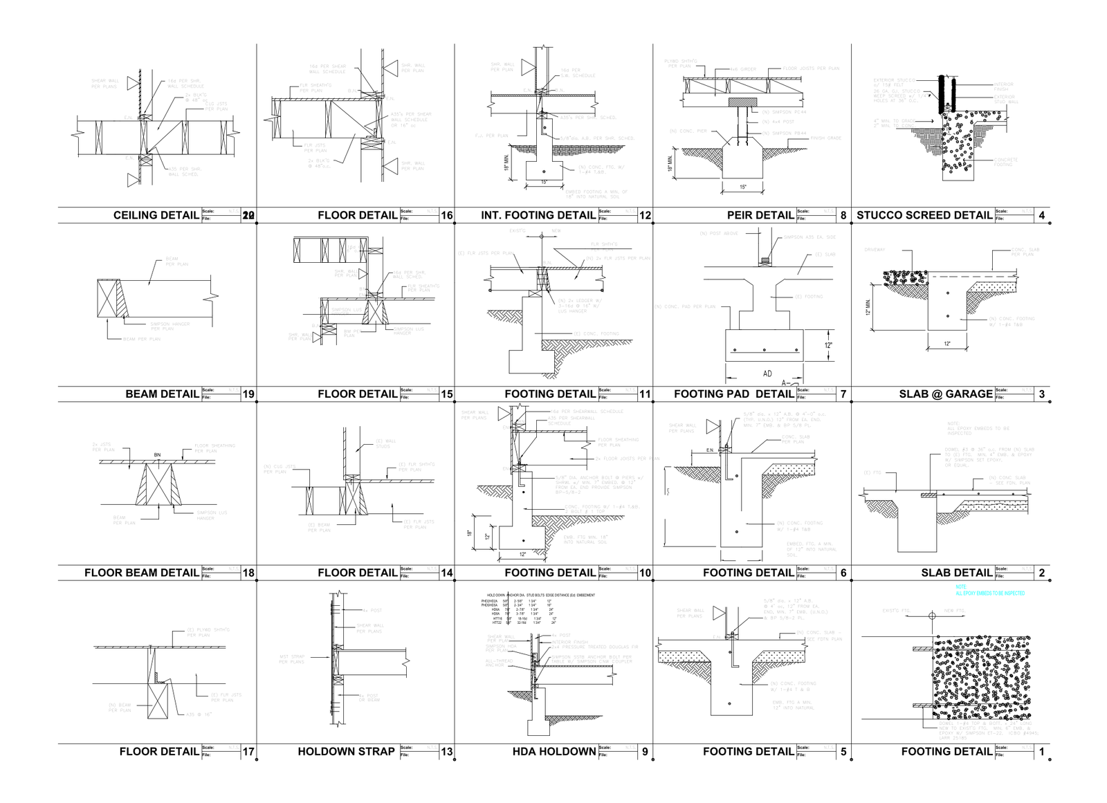 Construction Framing Details – Foundations & Floors – free CAD block preview
