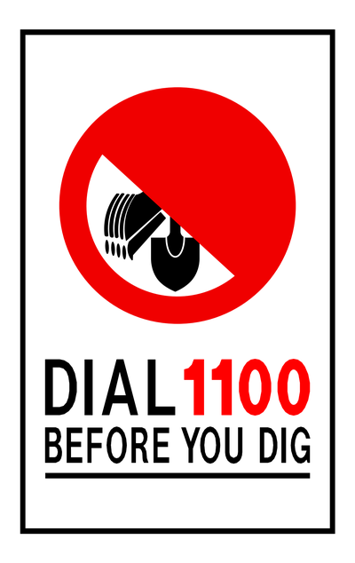 Dial 1100 Before You Dig Logo CAD block preview