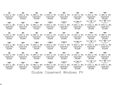 Double Casement Windows - Plan CAD block preview