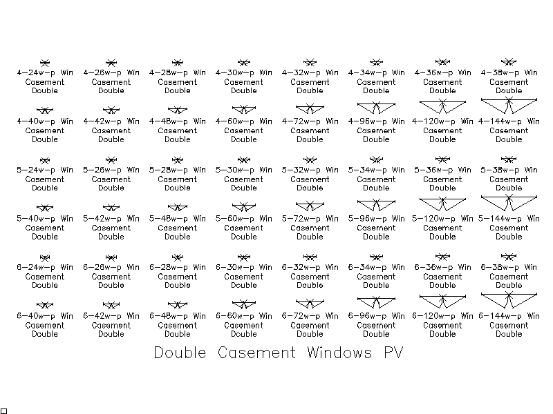 Double Casement Windows - Plan – free CAD block preview